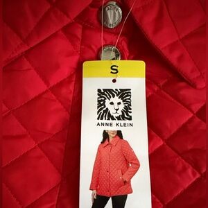 Anne Klein Vibrant Red Quilted Coat Jacket S NWT